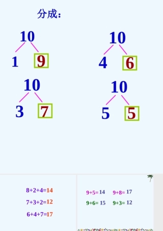 小学数学人教2011课标版一年级人教版小学一年级数学“8、7、6加几”导入