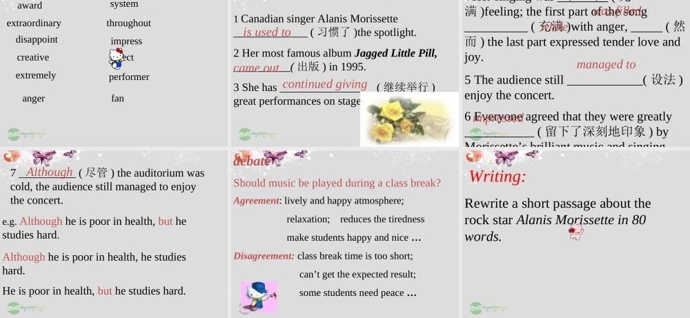 高一英语上学期 Unit5 lesson17 Alanis-a true performer课件2 北师大版必修2 课件