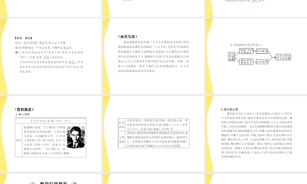 高中语文 第三单元第11课 变形记(节选)配套课件 粤教版必修4 课件