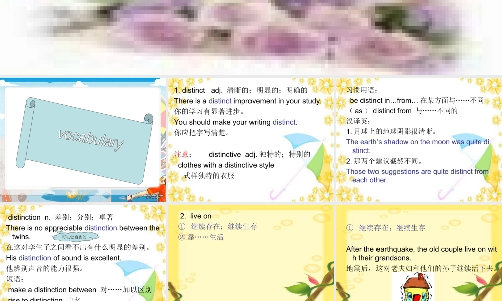 高中英语unit1vocabulary课件选修8 课件