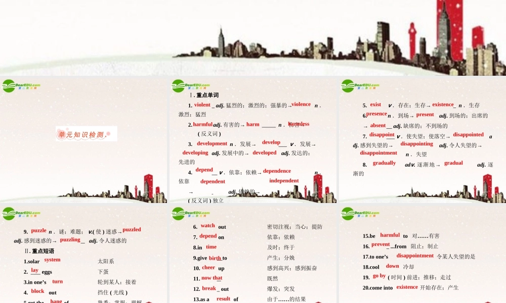 高考英语 Unit4 总复习课件 新人教版必修3 课件