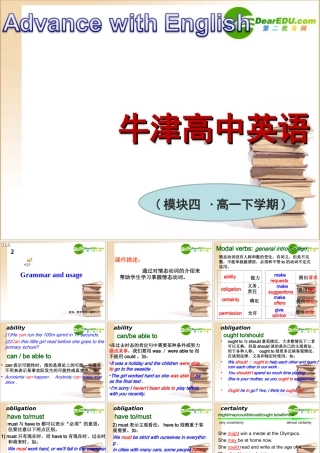 高中英语模块四unit2的ppt1课件牛津版必修4 课件