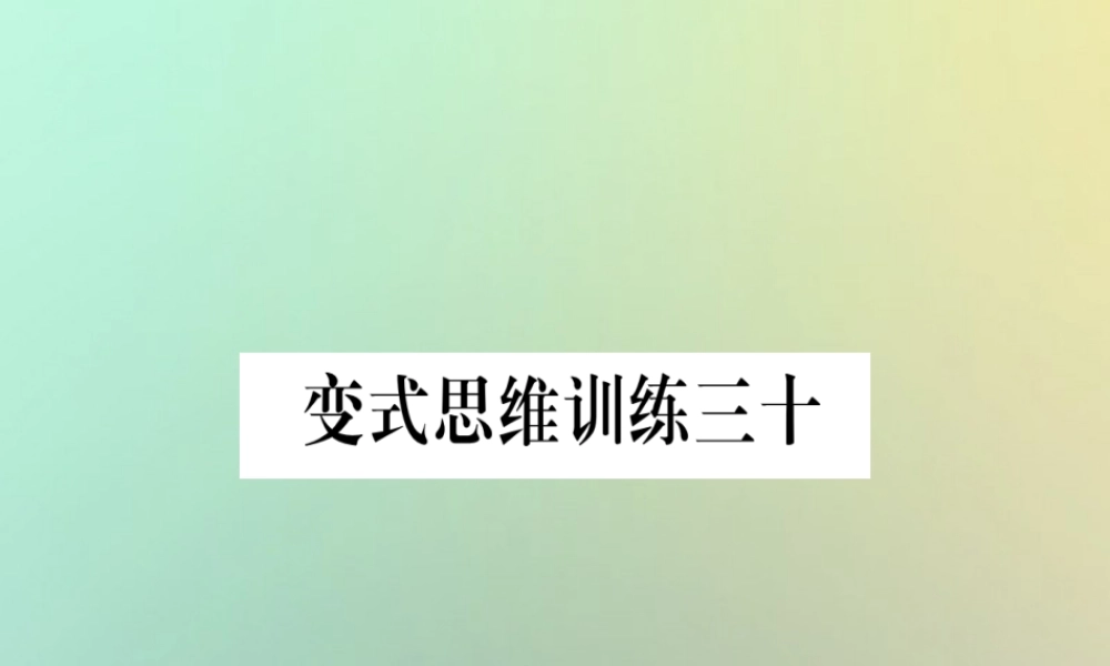 秋八年级数学上册 变式思维训练30练习课件 (新版)沪科版 课件