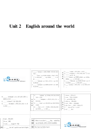 高中英语： unit 2( English around the world )课件(新人教版必修1) 课件