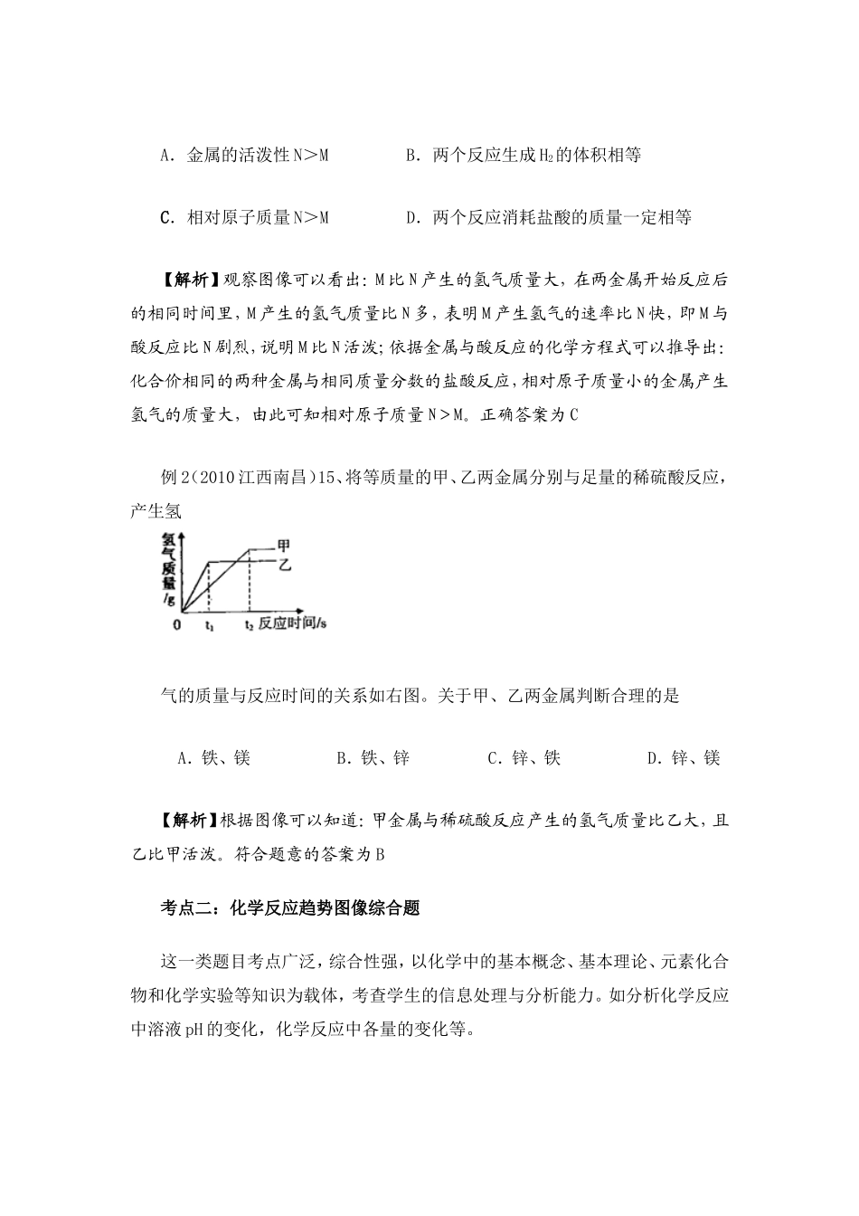 初中化学图表型综合题解法例析_第2页