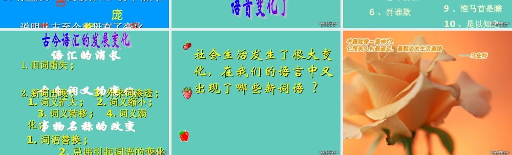 高中语文语言的演变课件1 人教版 课件