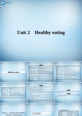 高中英语 Unit2 Healthy eating Section Ⅰ— Warming Up,Pre-reading,Reading & Comprehending课件 新人教版必修3 课件