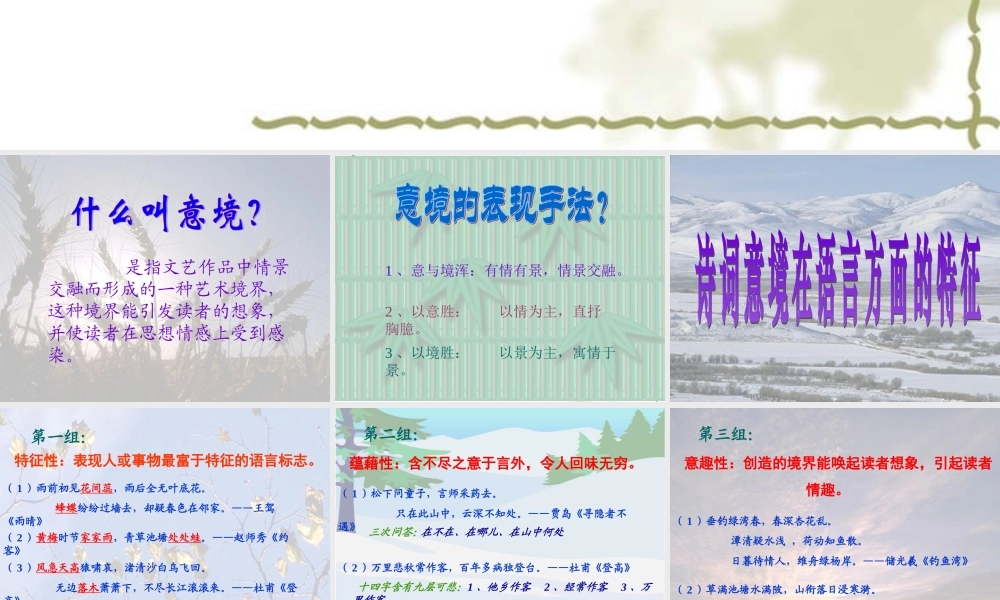 高考语文复习 诗歌阅读 课件