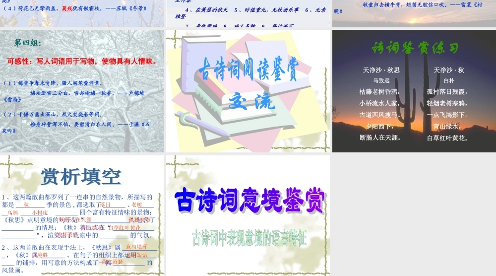 高考语文复习 诗歌阅读 课件