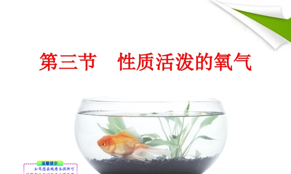 版八年级化学 第三节 性质活泼的氧气新课标同步授课课件 鲁教版五四制 课件