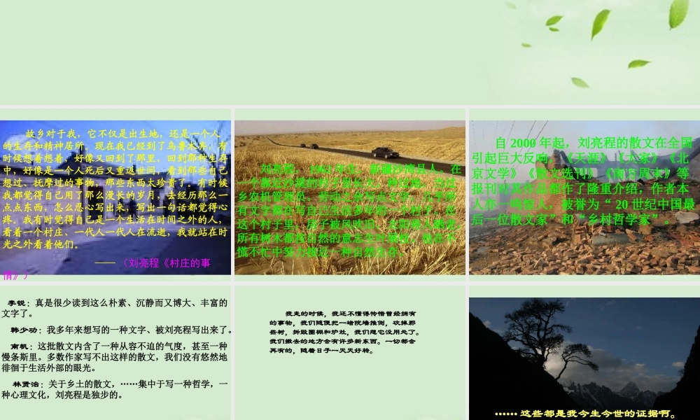 高中语文 322(今生今世的证据)课件(2) 苏教版必修1 课件