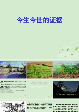 高中语文 322(今生今世的证据)课件(2) 苏教版必修1 课件