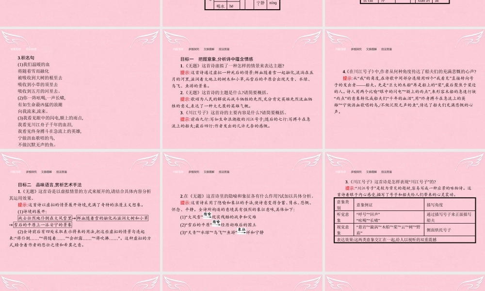 语文1.1.2.2无题川江号子课件新人教选修中国诗歌散文欣赏 课件