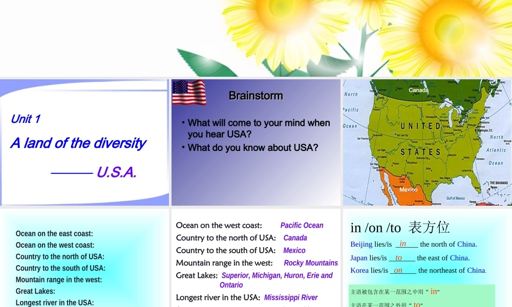 高中英语Unit1 A land of diversity--warming up 2ppt 课件