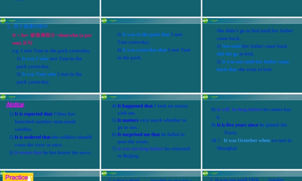 高考英语 考前回顾之代词it的用法 课件