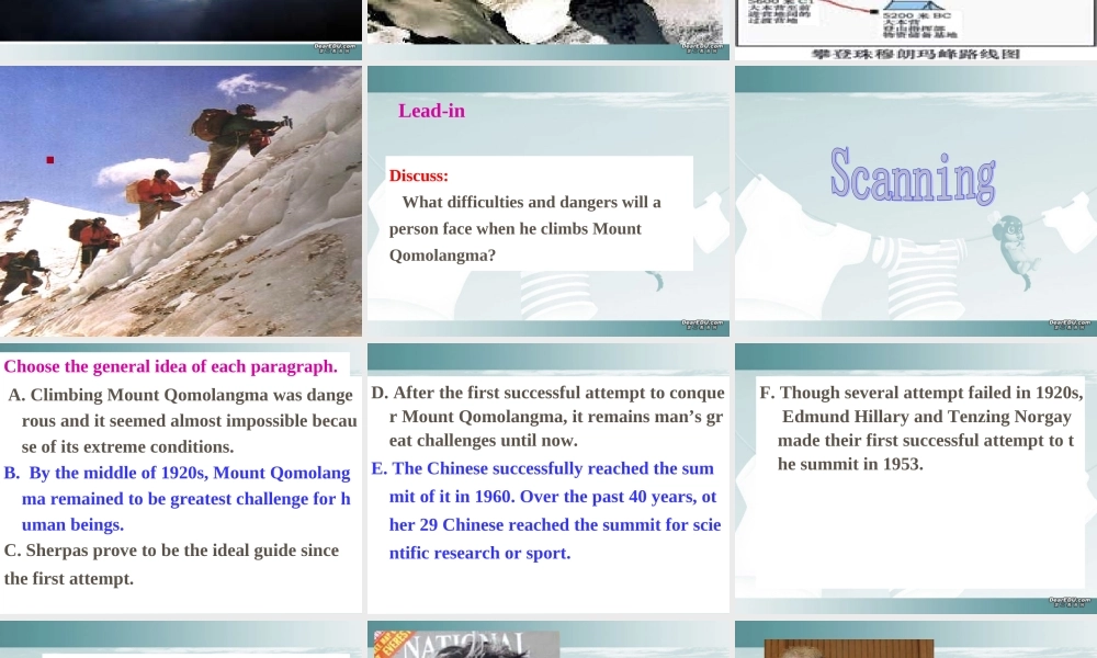 高三英语Unit2 integrating reading课件