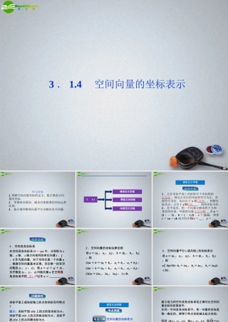 高中数学 第3章314空间向量的坐标表示精品课件 苏教版选修2-1 课件