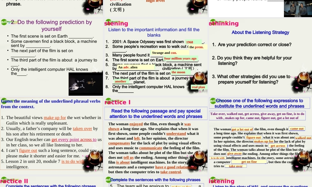 高中英语 Unit esson 2 Period 2课件 北师大版选修7 课件