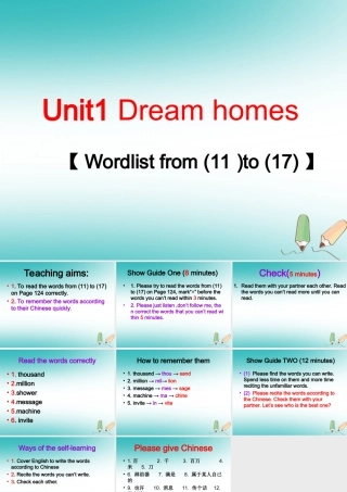 江苏省连云港市东海县七年级英语下册 Unit 1 Dream homes Wordlist 2课件 (新版)牛津版 课件