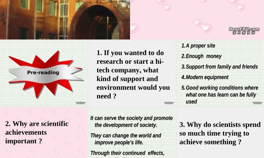 高二英语课件unit11 Scientific achievements reading 课件