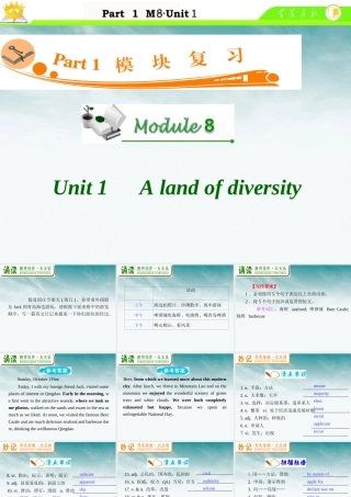 高中英语总复习 M8 Unit 1 A land of diversity课件