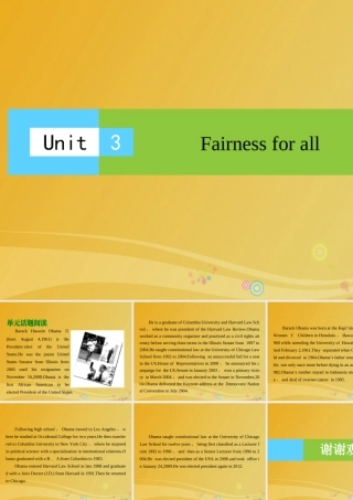 高中英语 Unit 3 Fairness for all课件 新人教版选修10 课件