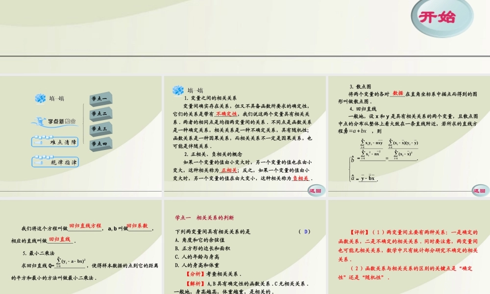 高中数学 26 变量间的相关关系同步学案(PPT) 新人教A版必修3 学案
