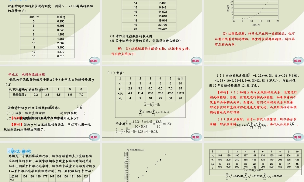 高中数学 26 变量间的相关关系同步学案(PPT) 新人教A版必修3 学案