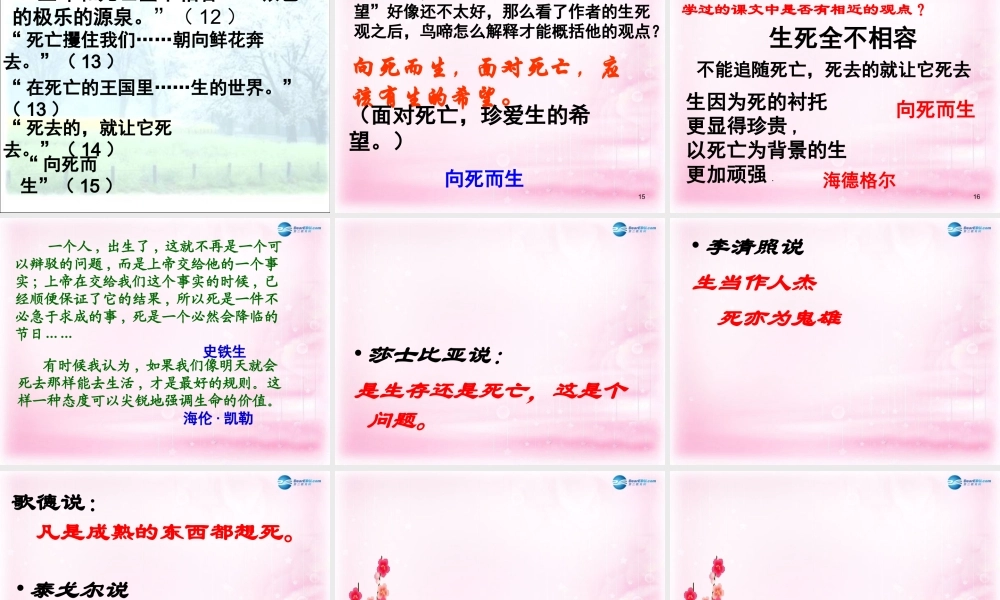 高中语文 第一专题 鸟啼课件 苏教版必修2 课件