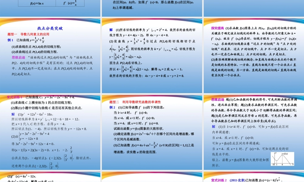 高考数学 二轮专题复习 专题1第5讲 导数及其应用课件