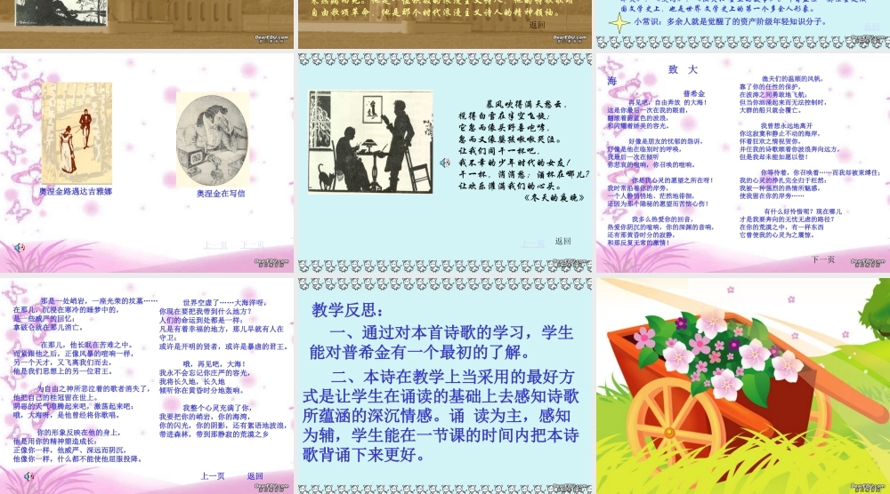 高一语文致大海 教学课件 人教版 课件