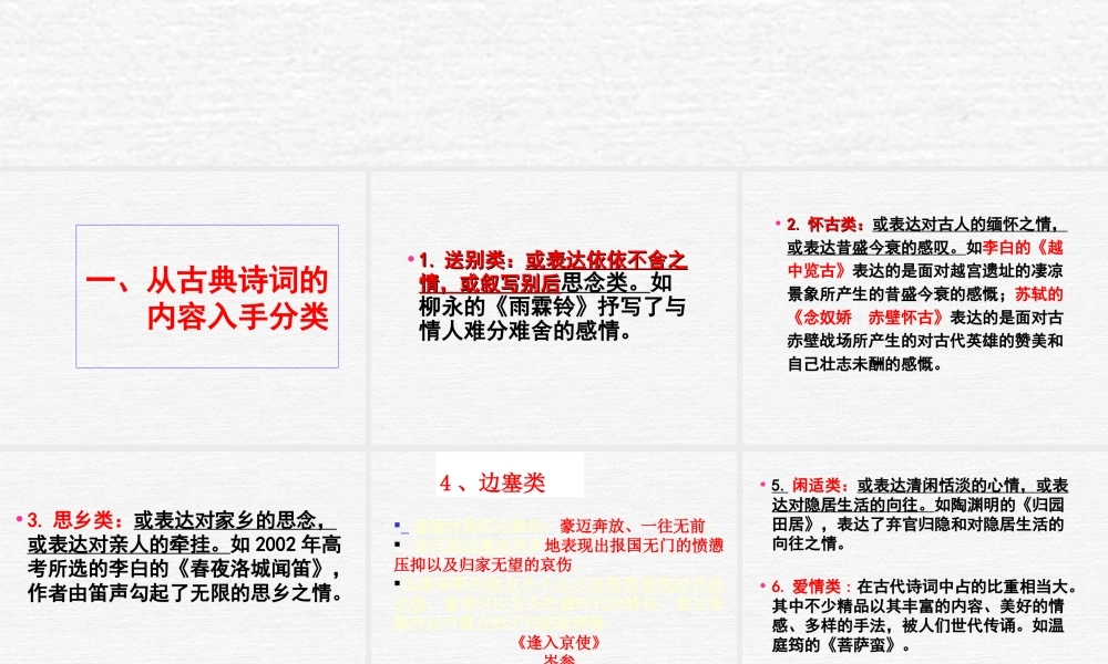 高三语文诗歌鉴赏专题复习课件