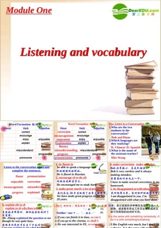 高中英语 M1 Listening全程课件 外研版必修1 课件
