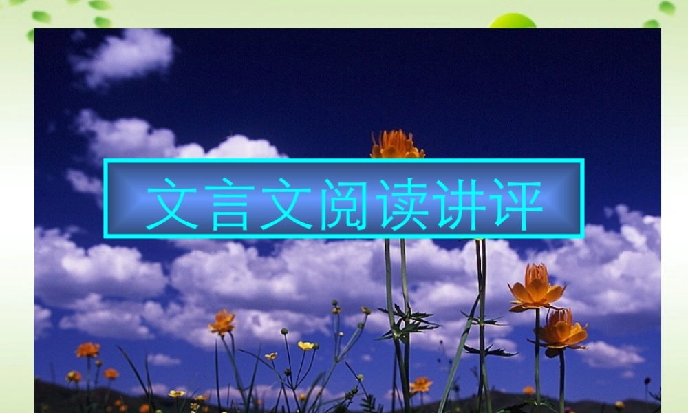 高考语文 文言文阅读讲评复习课件 新人教版 课件