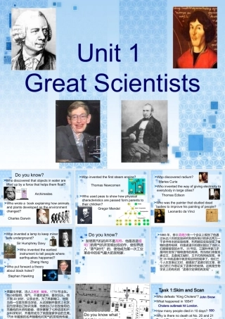 高中英语必修5Unit1 great scientist3ppt 课件