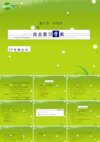 龙门高三数学 第四篇第六节 不等关系自主复习课件(文) 北师大版 课件