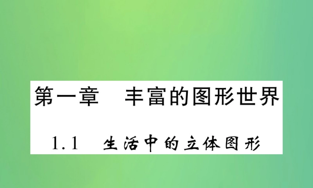 秋七年级数学上册 第一章 丰富的图形世界 1.1 生活中的立体图形练习课件 (新版)北师大版 课件