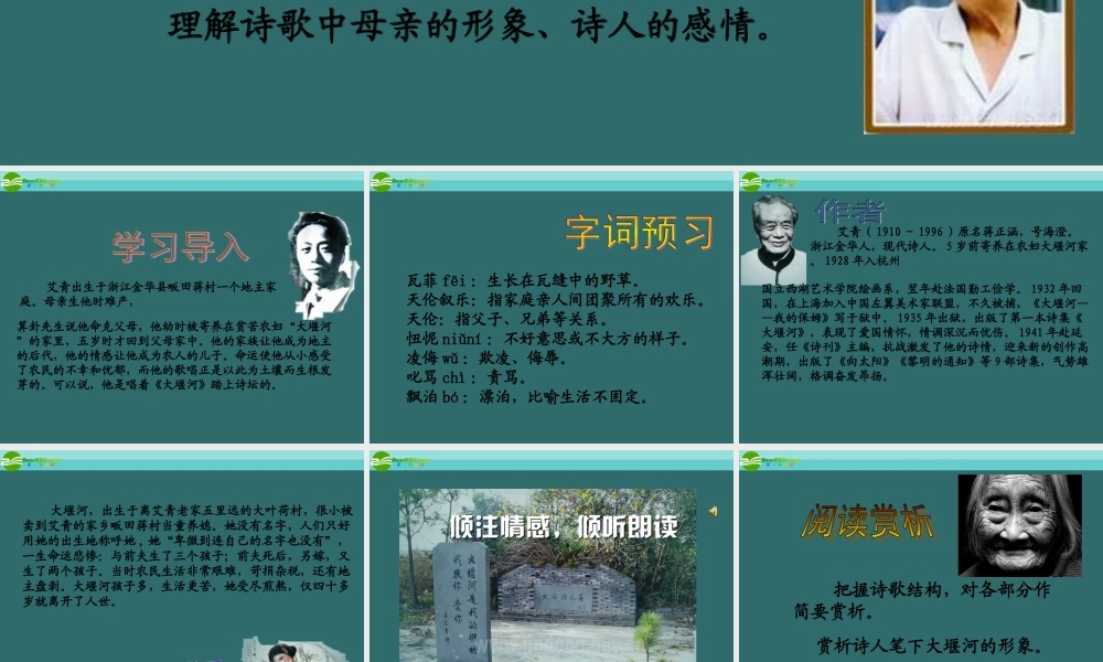 高中语文 大堰河——我的保姆课件 新人教必修2 课件