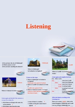 高中英语 Module 1 Listening课件 外研版必修3 课件