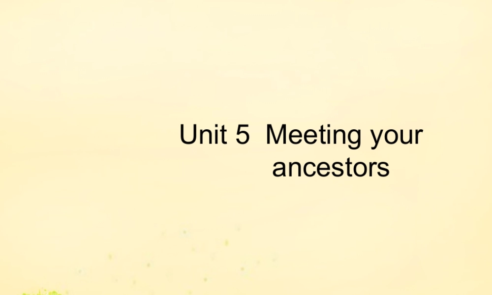 高优指导(全国通用)高考英语一轮复习 Unit 5 Meeting your ancestors课件 新人教版选修8 课件