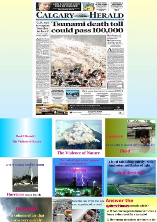 高中英语Module 3 The Violence of Nature课件 外研版 必修3 课件