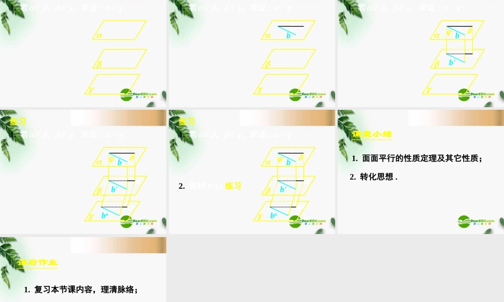 高中数学　224平面与平面平行的性质课件 新人教A版必修2 课件