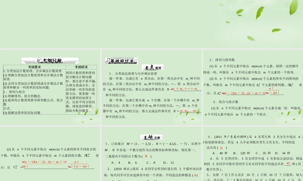 高考数学一轮复习 第十四章 第1讲 排列与组合课件 理 课件