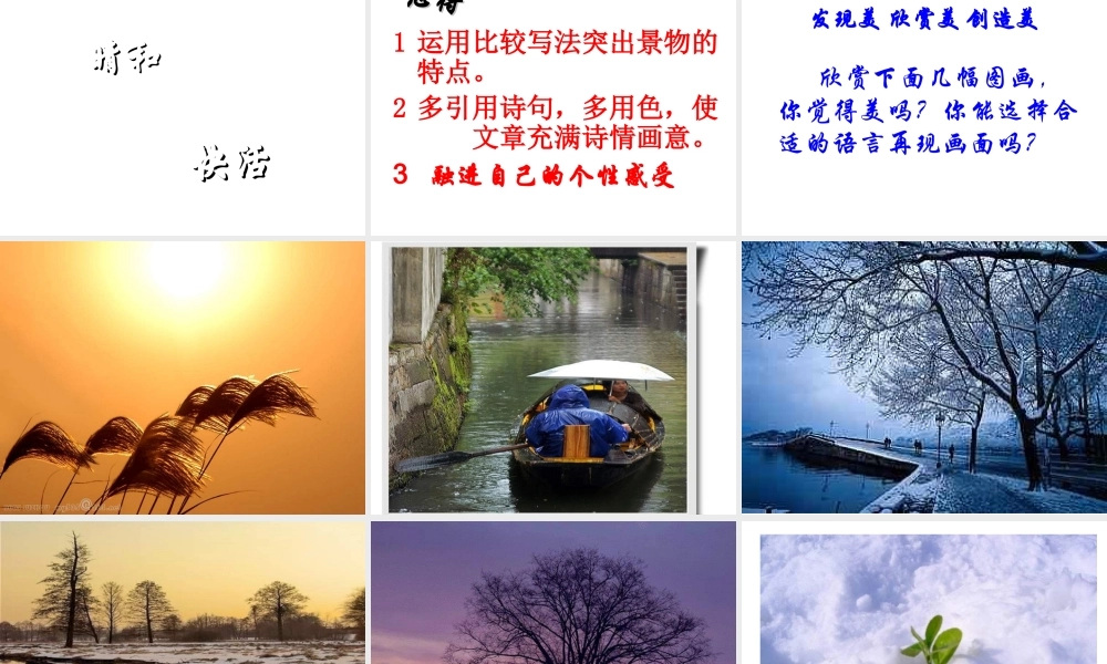 高中语文(江南的冬景)课件苏教版必修1 课件