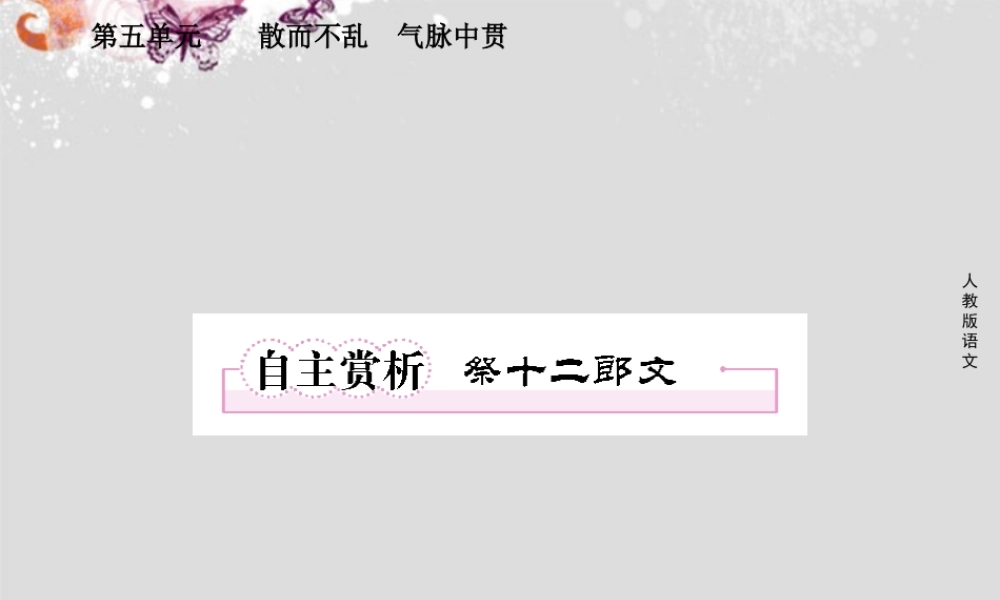 高中语文 5自主赏析2 祭十二郎文课件 新人教版选修(中国古代诗歌散文欣赏) 课件