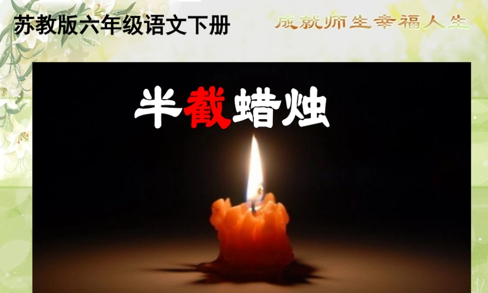 半截蜡烛课件