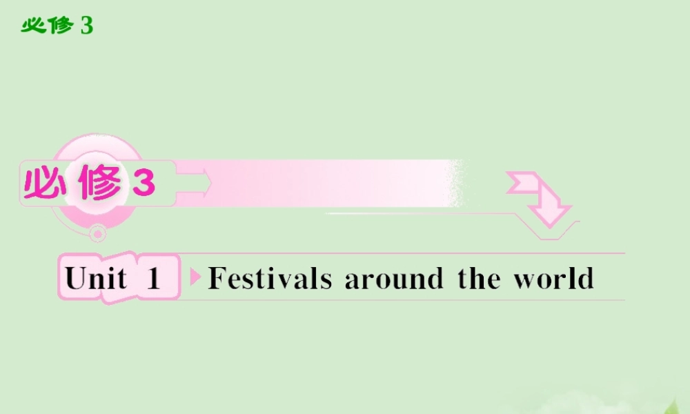 高考英语一轮复习 Unit1 Festivals around the world课件 新人教版必修3 课件
