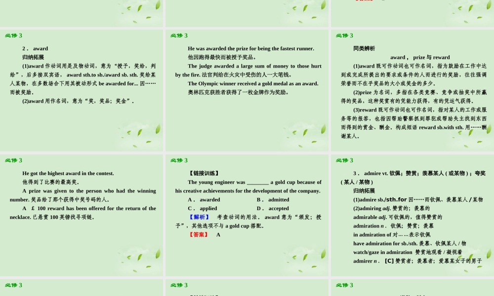 高考英语一轮复习 Unit1 Festivals around the world课件 新人教版必修3 课件