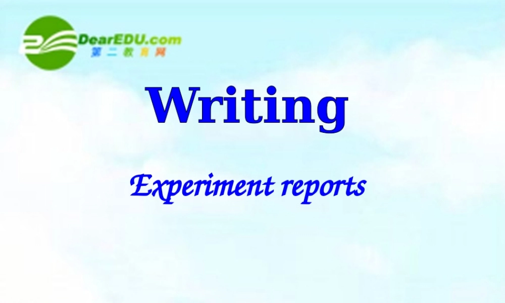 高中英语 Unit4Exploring plants-Writing课件 新人教选修9 课件