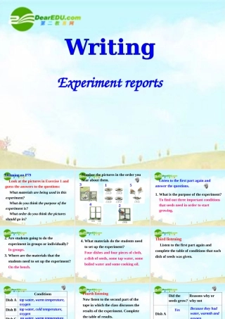 高中英语 Unit4Exploring plants-Writing课件 新人教选修9 课件
